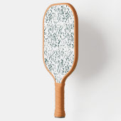 Een witte achtergrond met veel druppels water pickleball paddle (Links)