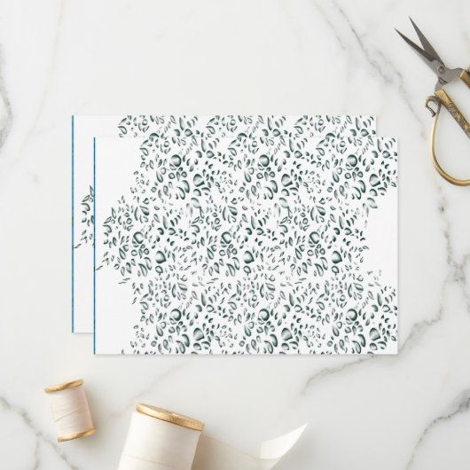 Een witte achtergrond met veel druppels water programmakaart (Voorkant / Achterkant in situ)