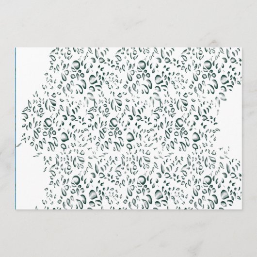 Een witte achtergrond met veel druppels water programmakaart (Achterkant)