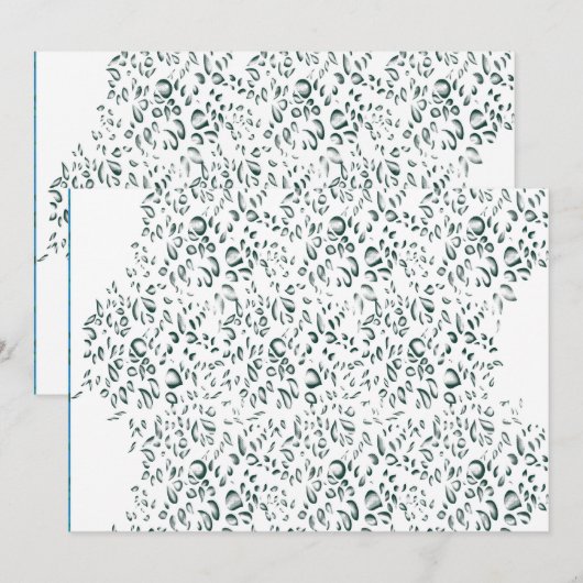 Een witte achtergrond met veel druppels water programmakaart (Voorkant / Achterkant)