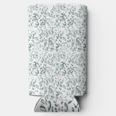 Een witte achtergrond met veel druppels water seltzer blikjeskoeler (Achterkant)