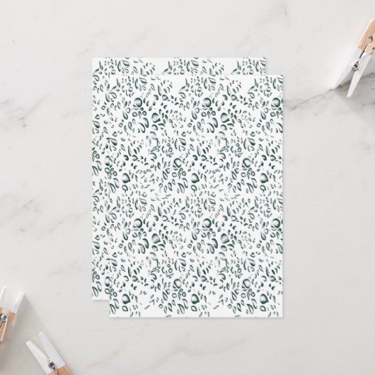 een witte achtergrond met veel waterdruppels kaart (Voorkant / Achterkant in situ)