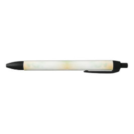 Een witte balpen met een subtiel pastelontwerp zwarte inkt pen