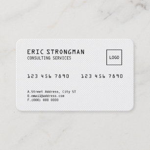 Een witte creditcard visitekaartje