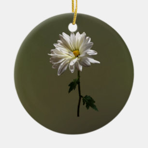 Een Witte Daisy Keramisch Ornament