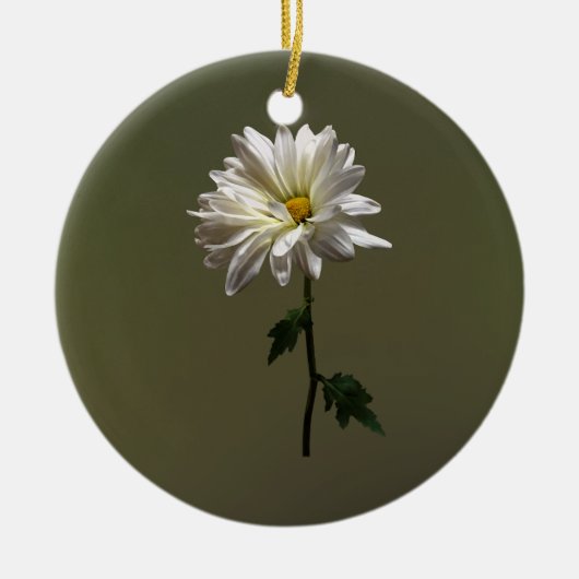 Een Witte Daisy Keramisch Ornament (Voorkant)