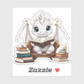 Een witte draak lezen Sticker (Vel)