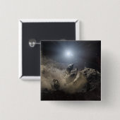 Een witte dwergster vierkante button 5,1 cm (Voorkant /achterkant)