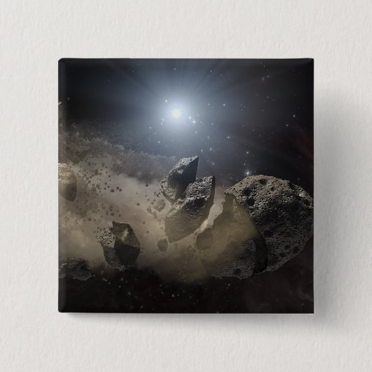 Een witte dwergster vierkante button 5,1 cm (Voorkant)