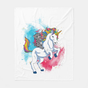 Een witte eenhoorn met regenboogstaart die gereden fleece deken