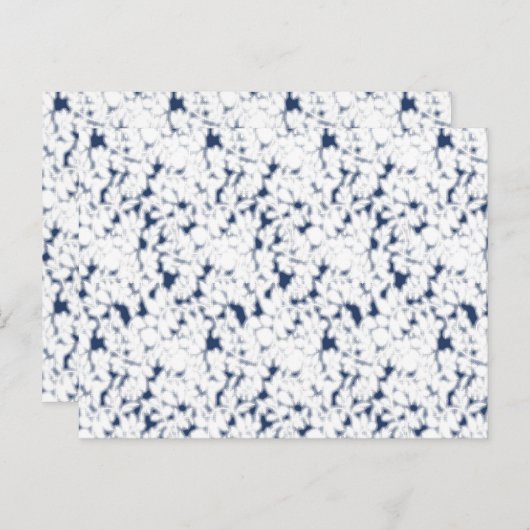 Een witte en blauwe achtergrond met een patroon briefkaart (Voorkant / Achterkant)