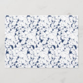 Een witte en blauwe achtergrond met een patroon programmakaart (Achterkant)