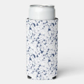 Een witte en blauwe achtergrond met een patroon seltzer blikjeskoeler (Seltzer Voorkant)