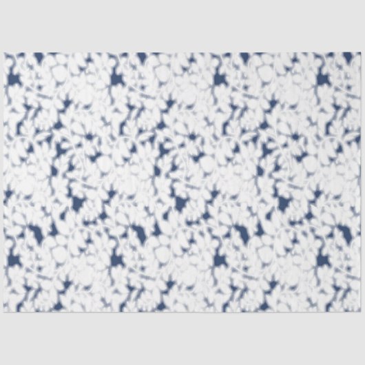 Een witte en blauwe achtergrond met een patroon tissuepapier (Voorkant)