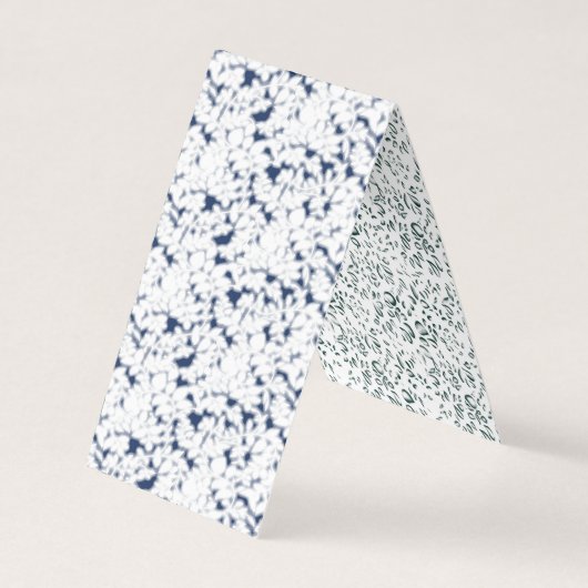 Een witte en blauwe achtergrond met een patroon visitekaartje (Voorkant)