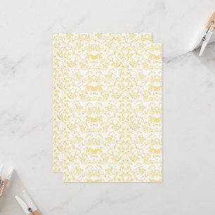 een witte en gouden behang met een patroon erop kaart