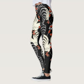 Eén witte en twee zwarte hanen leggings (Links)