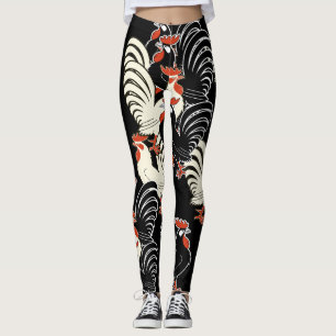 Eén witte en twee zwarte hanen leggings
