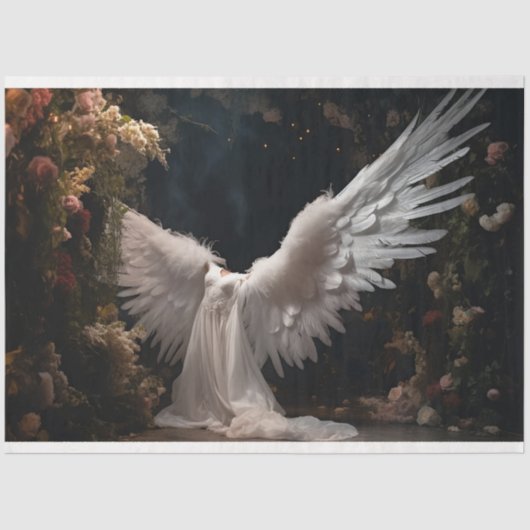 Een witte engel serie ontwerp 12 tissuepapier (Voorkant)