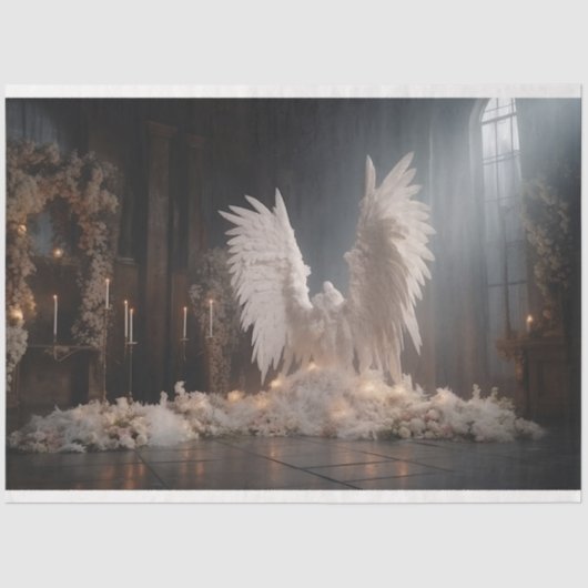 Een witte engel serie ontwerp 1 tissuepapier (Voorkant)