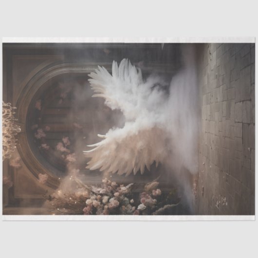 Een witte engel serie ontwerp 5 tissuepapier (Voorkant)