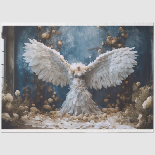 Een witte engelserie ontwerp 6 tissuepapier (Voorkant)