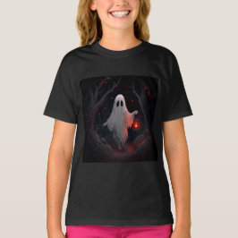 Een witte geest die een rode lantaarn vasthoudt me t-shirt