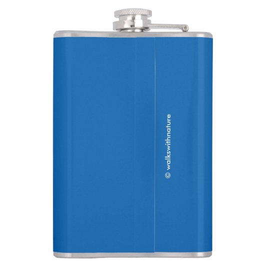 Een witte-Gesneden Sparrow Zingt aan de Zon Heupfles (Achterkant)