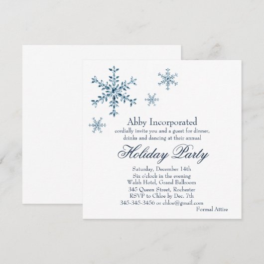 Een witte Glamourese Uitnodiging tot Vakantie (cor (Voorkant / Achterkant)