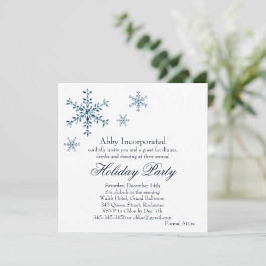 Een witte Glamourese Uitnodiging tot Vakantie (cor (Staand voorkant)