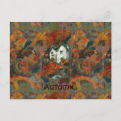 Een Witte Huis en Najaarsbomen Briefkaart (Voorkant)