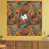 Een Witte Huis en Najaarsbomen Canvas Afdruk (Insitu (Woonkamer))