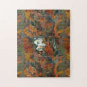 Een Witte Huis en Najaarsbomen Legpuzzel (Verticaal)