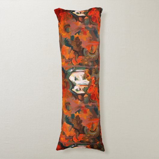 Een Witte Huis en Najaarsbomen Lichaamskussen (Voorkant Verticaal)