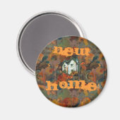 Een Witte Huis en Najaarsbomen Magneet (Voorkant / Achterkant)