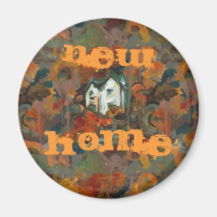 Een Witte Huis en Najaarsbomen Magneet