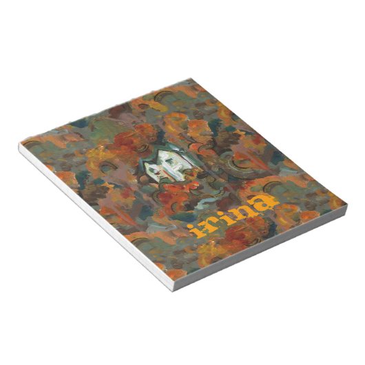 Een Witte Huis en Najaarsbomen Notitieblok (Schuin)