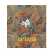 Een Witte Huis en Najaarsbomen Notitieblok (Voorkant)