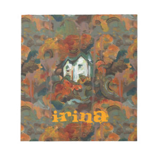 Een Witte Huis en Najaarsbomen Notitieblok