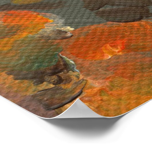 Een Witte Huis en Najaarsbomen Poster (Hoek)