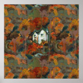 Een Witte Huis en Najaarsbomen Poster (Voorkant)