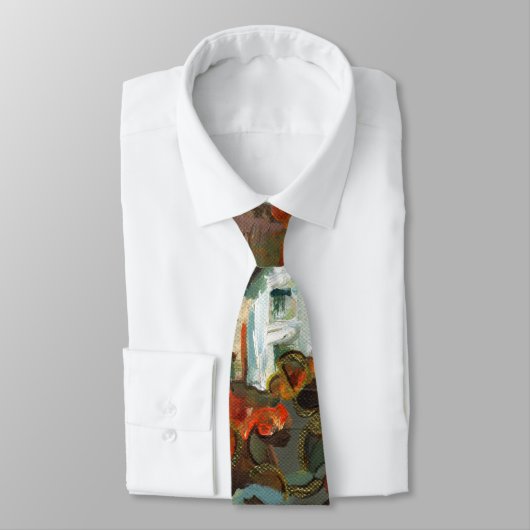 Een Witte Huis en Najaarsbomen Stropdas (Gebonden)