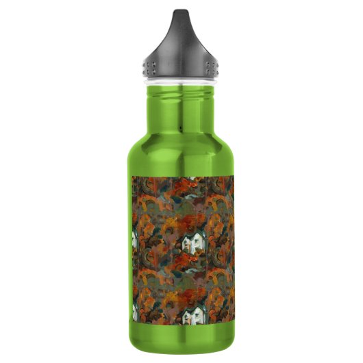 Een Witte Huis en Najaarsbomen Waterfles (Links)