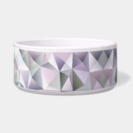 Een witte keramische kom met een geometrisch ontwe
