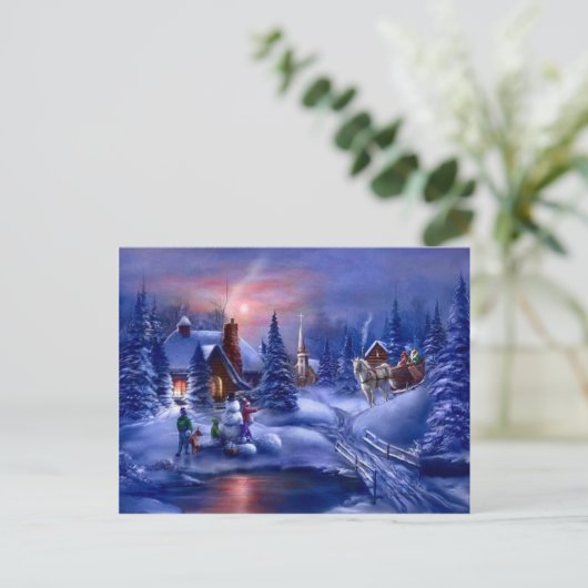 Een witte kerst feestdagenkaart (Staand voorkant)