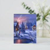 Een witte kerst feestdagenkaart (Staand voorkant)