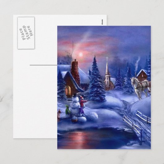 Een witte kerst feestdagenkaart (Voorkant / Achterkant)