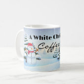 Een witte kerst koffie en kussen vakantie koffiemok (Voorkant links)