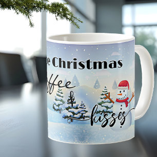 Een witte kerst koffie en kussen vakantie koffiemok