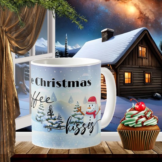 Een witte kerst koffie en kussen vakantie koffiemok